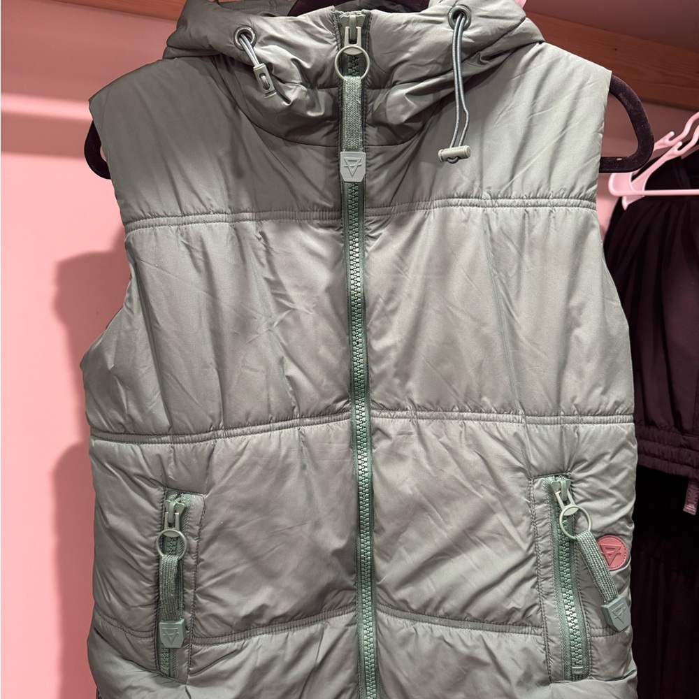 Women's Green Puffer Vest